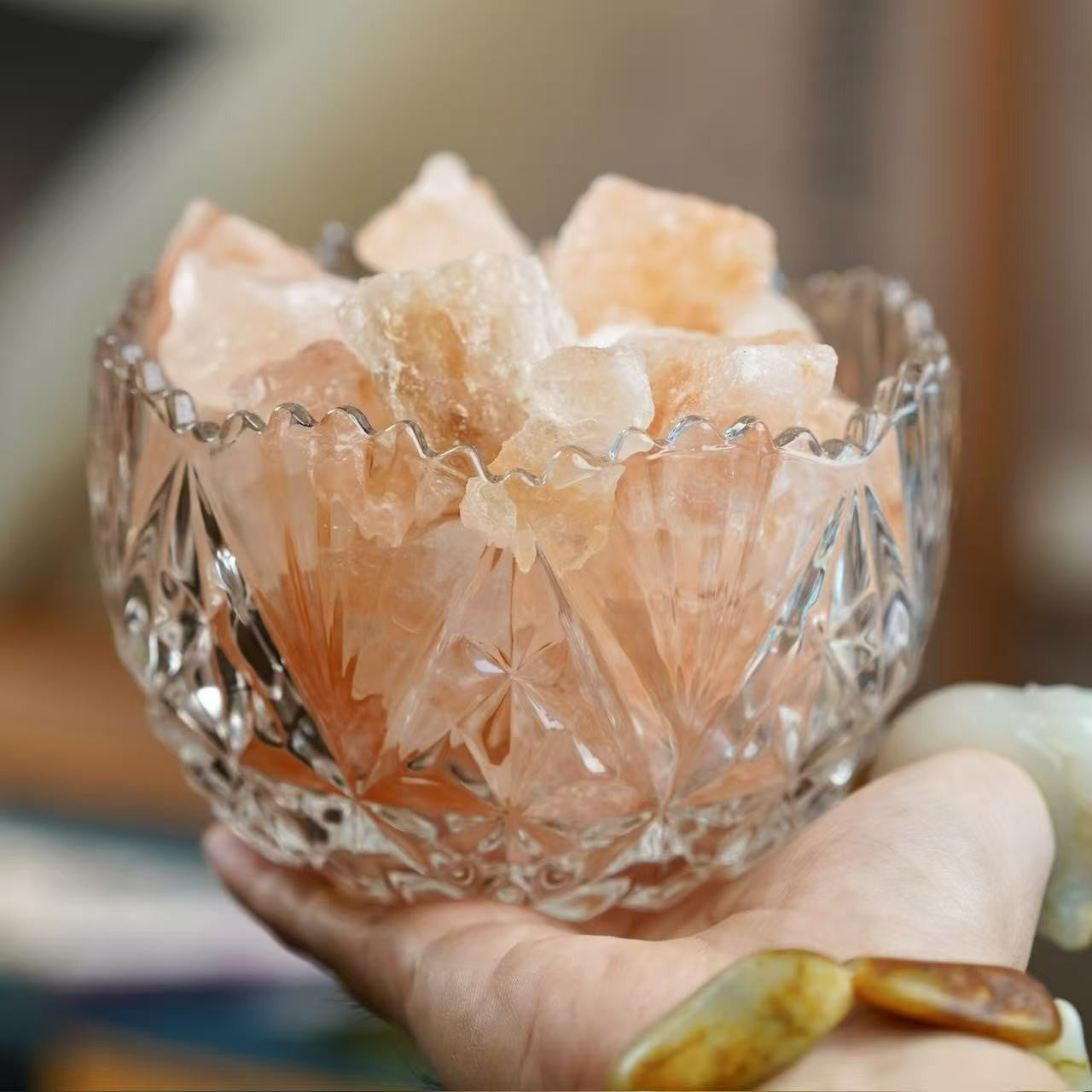 喜马拉雅玫瑰粗盐风水摆件